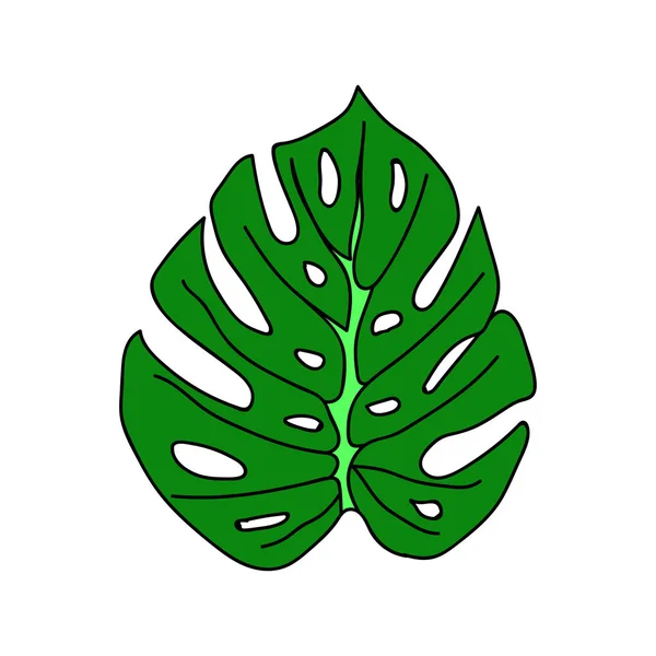 白色背景上的简单绿叶怪兽 — 图库矢量图片#