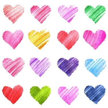 Printhand çizilmiş kroki kalpler Sevgililer günü tasarımı için.