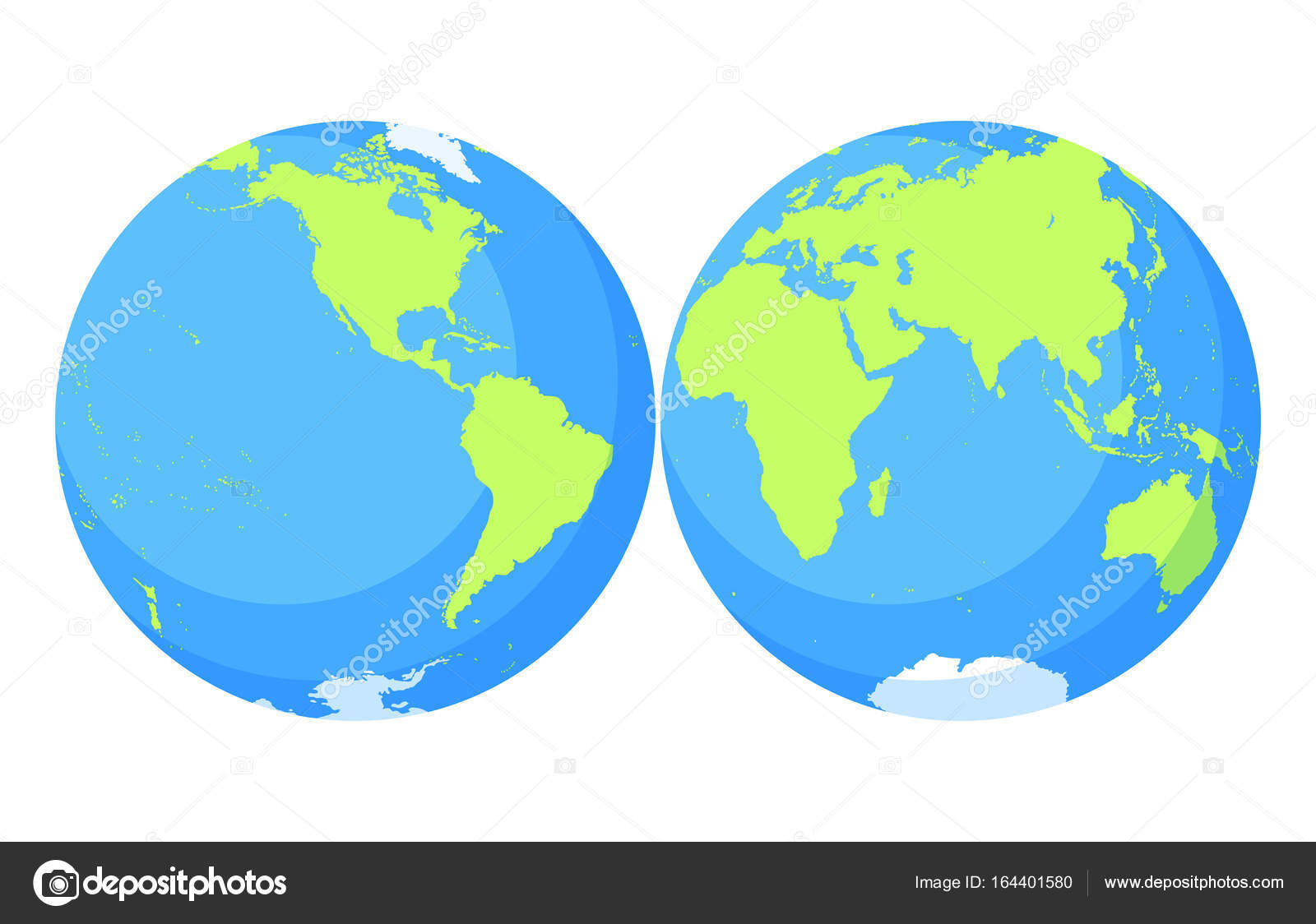 earth globe world map set planet with continentsafrica asia australia europe north america and south america vector by linaflerova
