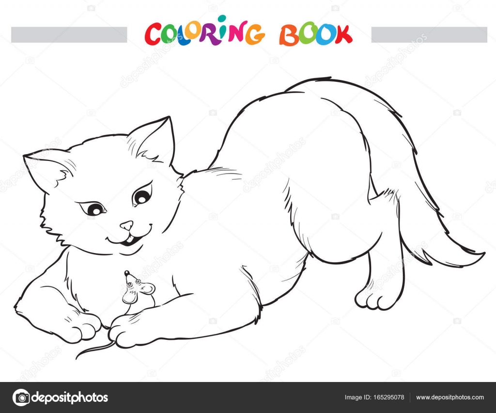 Livre De Coloriage Chat Et Souris Image Vectorielle