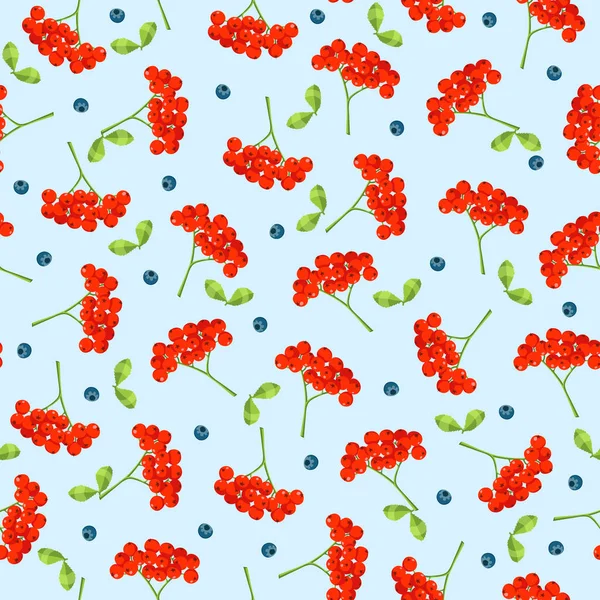 Безшовний векторний осінній візерунок з червоними ягодами та листям. Елегантний квітковий безшовний візерунок. Векторні ягоди . — стоковий вектор