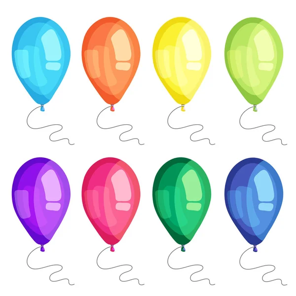 Juego de globos vectoriales para tarjetas de cumpleaños y saludo . — Archivo Imágenes Vectoriales