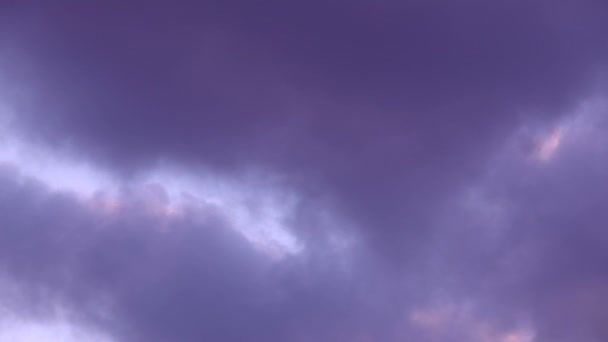 Dramatic Purple Sunset Cloudscape — Stock Video