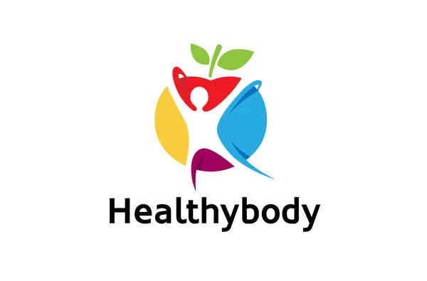 Creative Colorful Healthy Body Logo Design Ilustrație — Vector de stoc