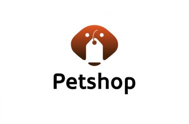 Köpek kafa Dükkanı evde beslenen hayvan Logo tasarlamak