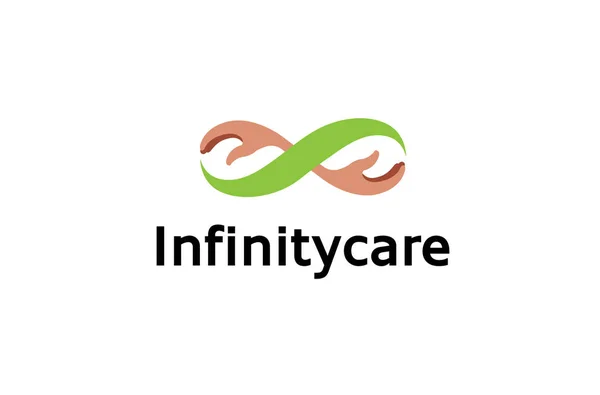 Yaratıcı Soyut Infinity Eller Yaprak Sembol Logo Tasarlamak — Stok Vektör