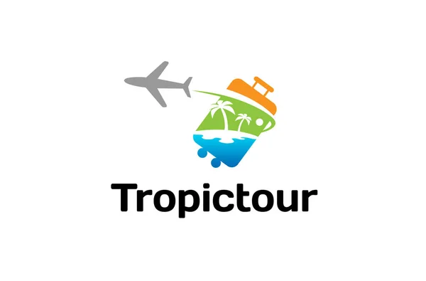 Sac Voyage Avion Creative Air Design Logo Illustration — Image vectorielle