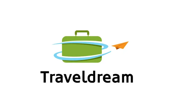 Case Paper Travel Avião Creative Air Design Logo Ilustração — Vetor de Stock