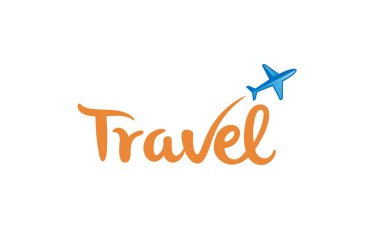 Tipografi seyahat uçak yaratıcı mektup tasarlamak