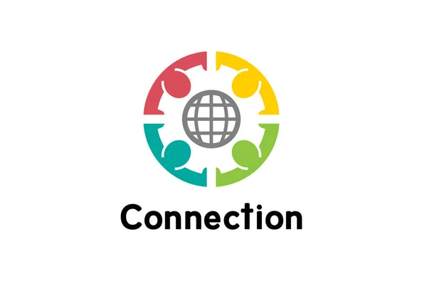 Grupo Pessoas Coloridas Equipe Logo Design Ilustração — Vetor de Stock