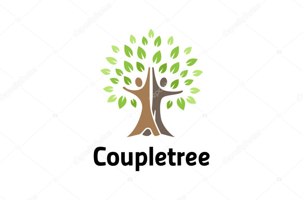 Creative People Tree Logo Design Illustration