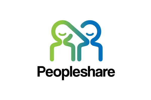 People Share Logo Design Illustration — Stock Vector