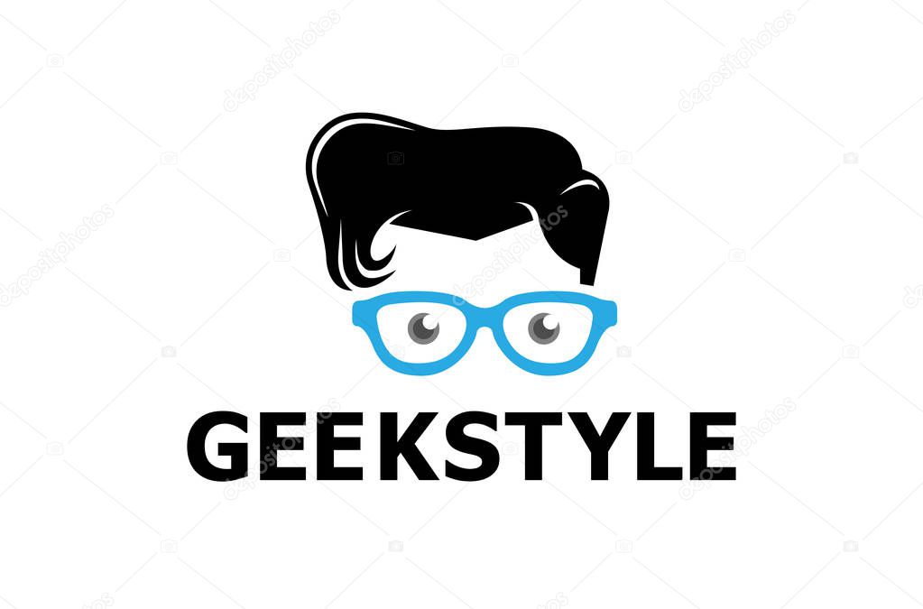 Geek Style Logo Design Illustration
