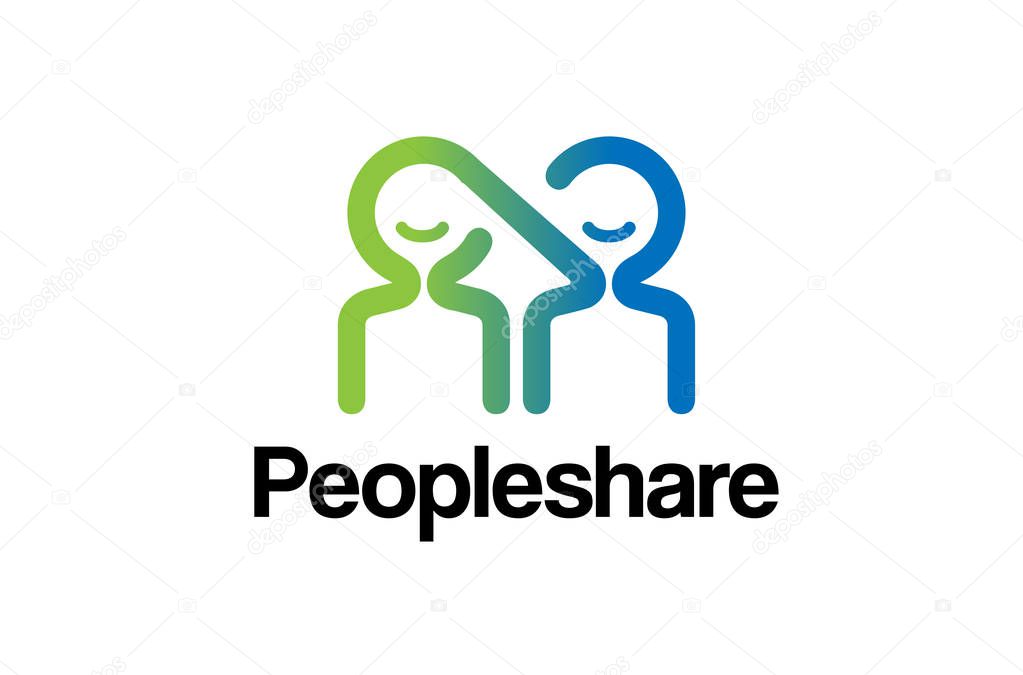 People Share Logo Design Illustration