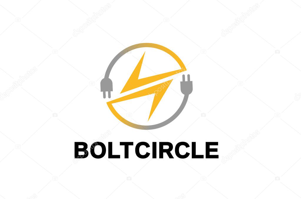 Bolt Circle Logo Design Illustration