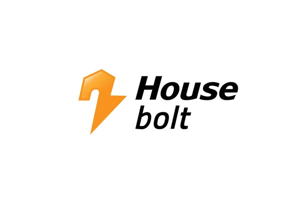 Casa Bolt Symbol Diseño Logo Ilustración — Archivo Imágenes Vectoriales