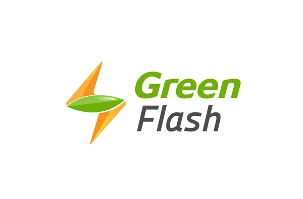 Illustrazione Del Logo Flash Verde — Vettoriale Stock
