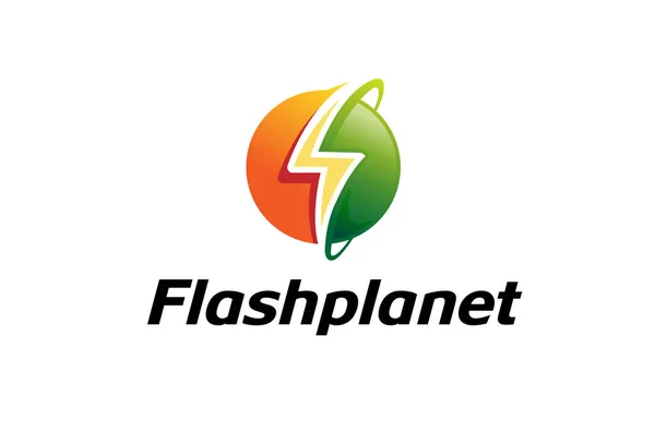 Flash Planet Logo Diseño Ilustración — Vector de stock