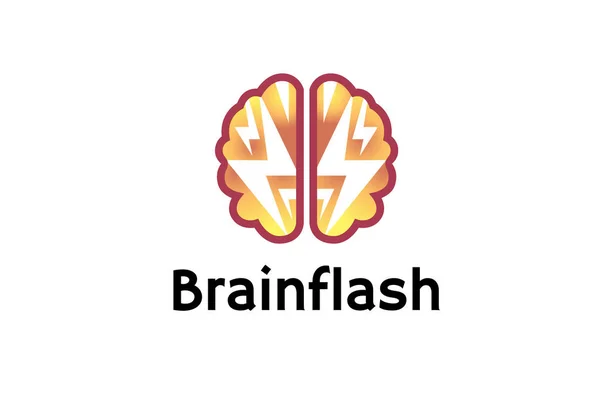 Illustration Conception Logo Cerveau Flash — Image vectorielle