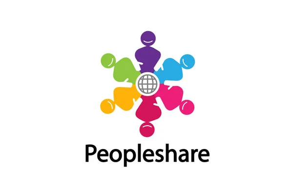 Színes People Group Csapat Logo Design Illusztráció — Stock Vector