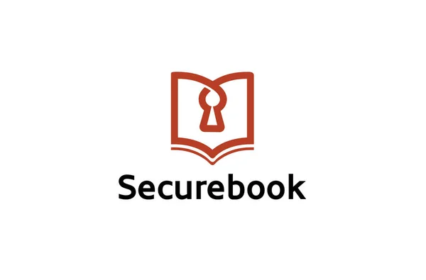 Privacidad Segura Bloqueo Libro Logo Diseño Ilustración — Vector de stock