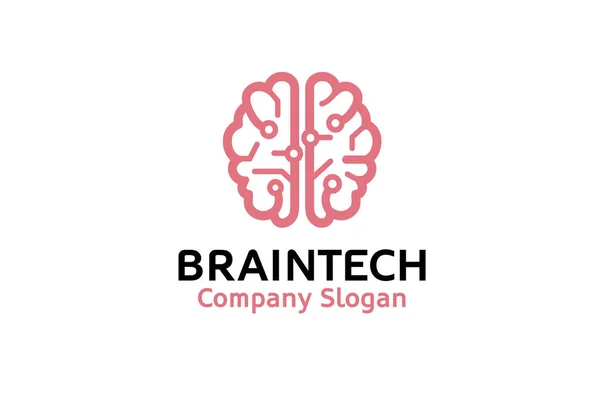 Illustration Intelligente Créative Conception Logo Technologie Cerveau — Image vectorielle