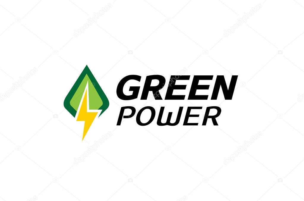 Green Power Logo Design Illustration