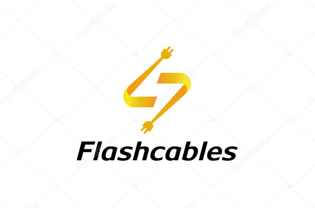 Flash Cables Logo Design Illustration