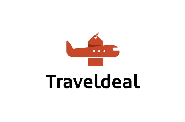Seyahat Uçak Anlaşma Etiket Yaratıcı Hava Logo Tasarlamak — Stok Vektör