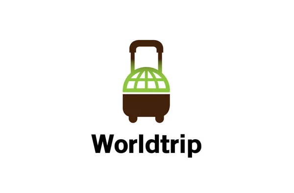 Kreative Koffer Reisen Welt Symbol Luft Logo Design Illustration — Stockvektor