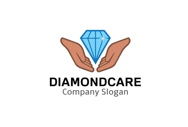 Ilustracja Projekt Symbol Logo Opieki Diamond — Wektor stockowy