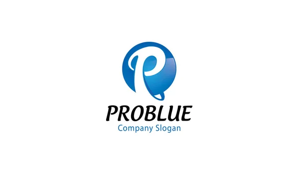 Ilustración Diseño Logotipo Azul Pro — Vector de stock