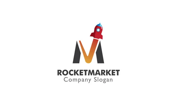 Rakete Markt Logo Design Symbol Illustration — Stockvektor