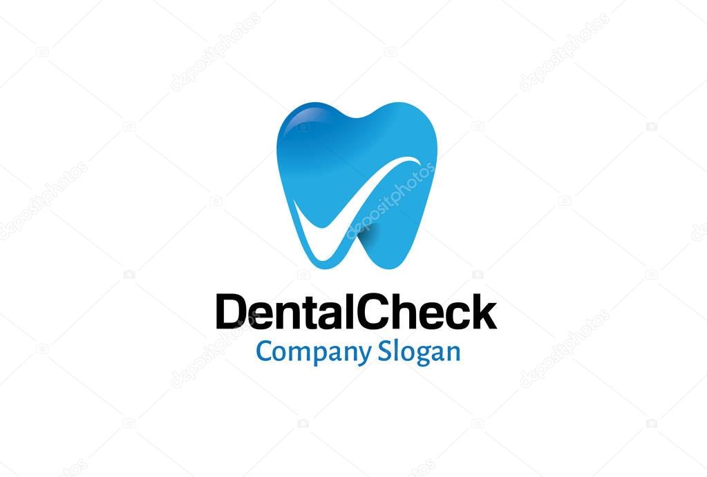 Dental Check Logo Design Illustration