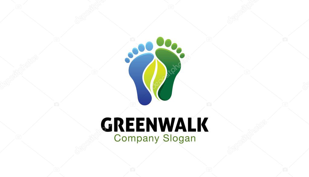 Green Walk Design Logo Design Illustration