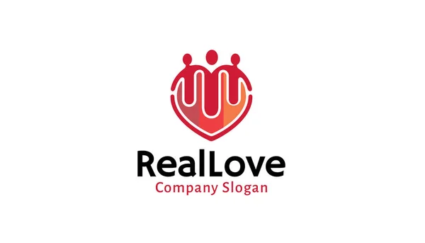 Gerçek Aşk Logo Tasarlamak — Stok Vektör
