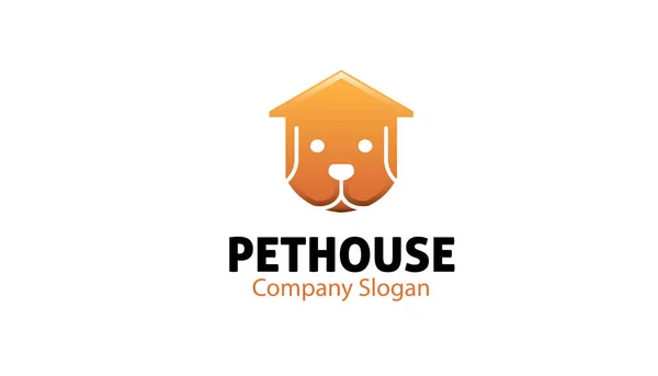 Kisállat Ház Logo Design Illusztráció — Stock Vector