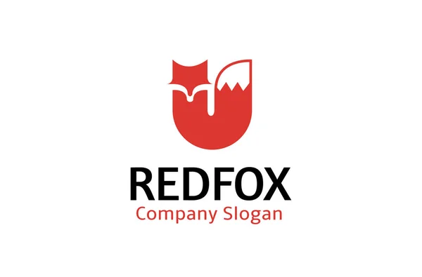 Red Fox Logo Design Illustration — Stock vektor
