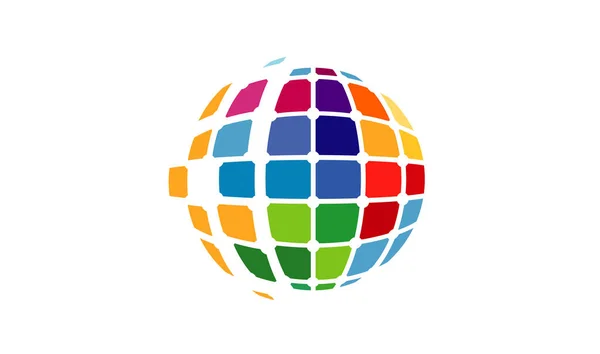Ilustracja Projekt Logo Świecie Pikseli — Wektor stockowy