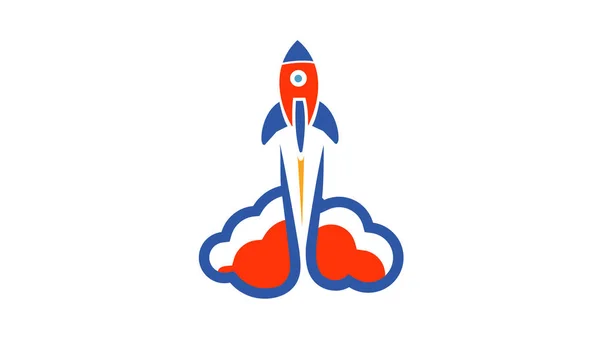 Rocket Sky Logo Design Illustration — Stock Vector