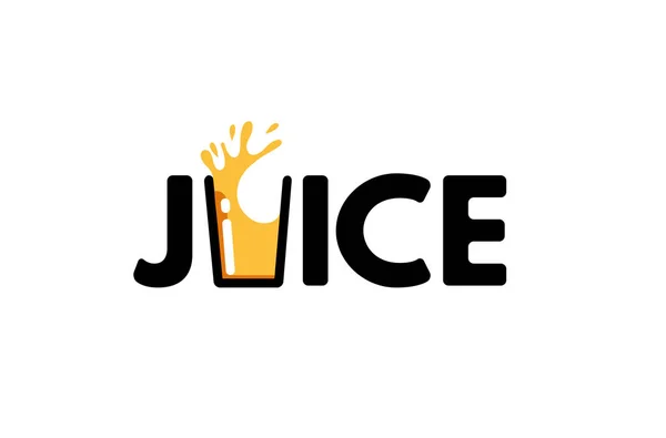 Juice Typography Letter Logo Design Illustration — Stock Vector