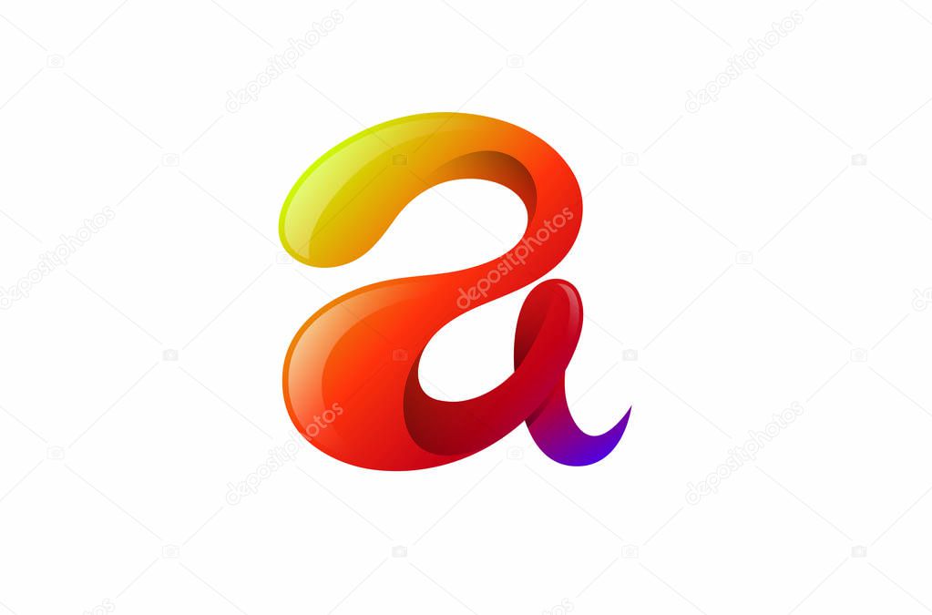 Creative Advance Colorful Glossy Letter A  Symbol Design Illustration