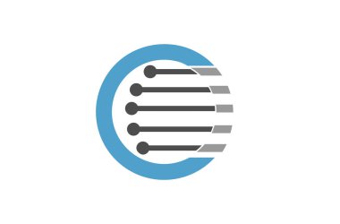 Logo yaratıcı teknoloji C harfi küresel yüzey soyut şekiller Logo simge tasarlamak