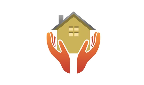 Ilustração Projeto Logotipo Cuidado Casa —  Vetores de Stock
