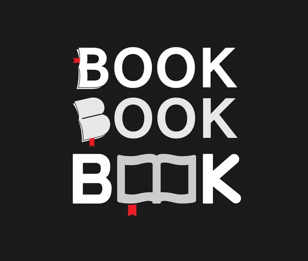 Creative Book Typography Logo Symbol Design Illustration — Stock Vector