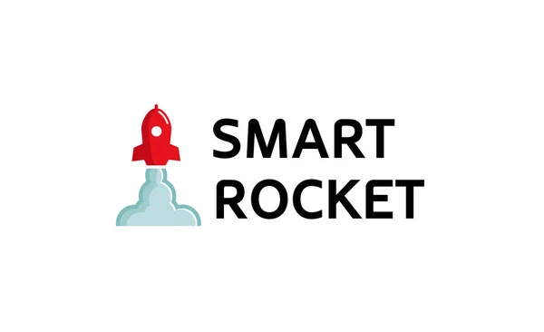 Creative Smart Rocket Design Logo Uri Ilustrație — Vector de stoc