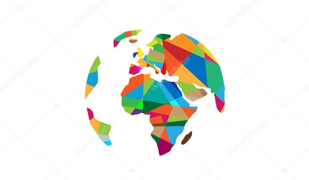 World map logo design illustration