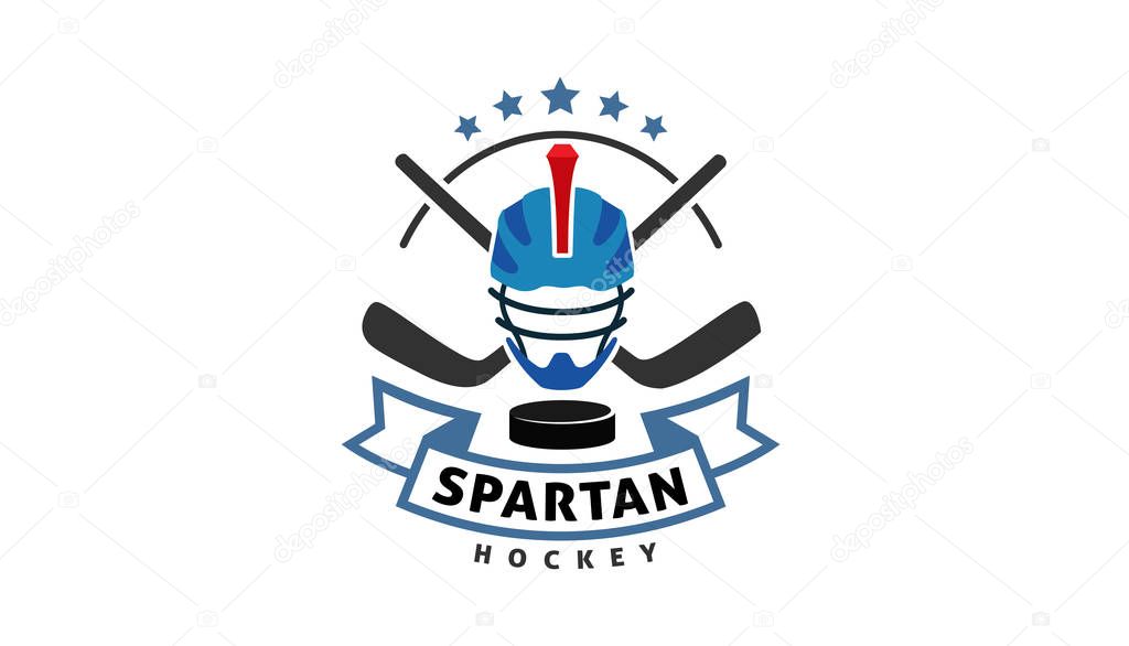 Ice Hockey Spartan Stars logo Symbol Design Illustration