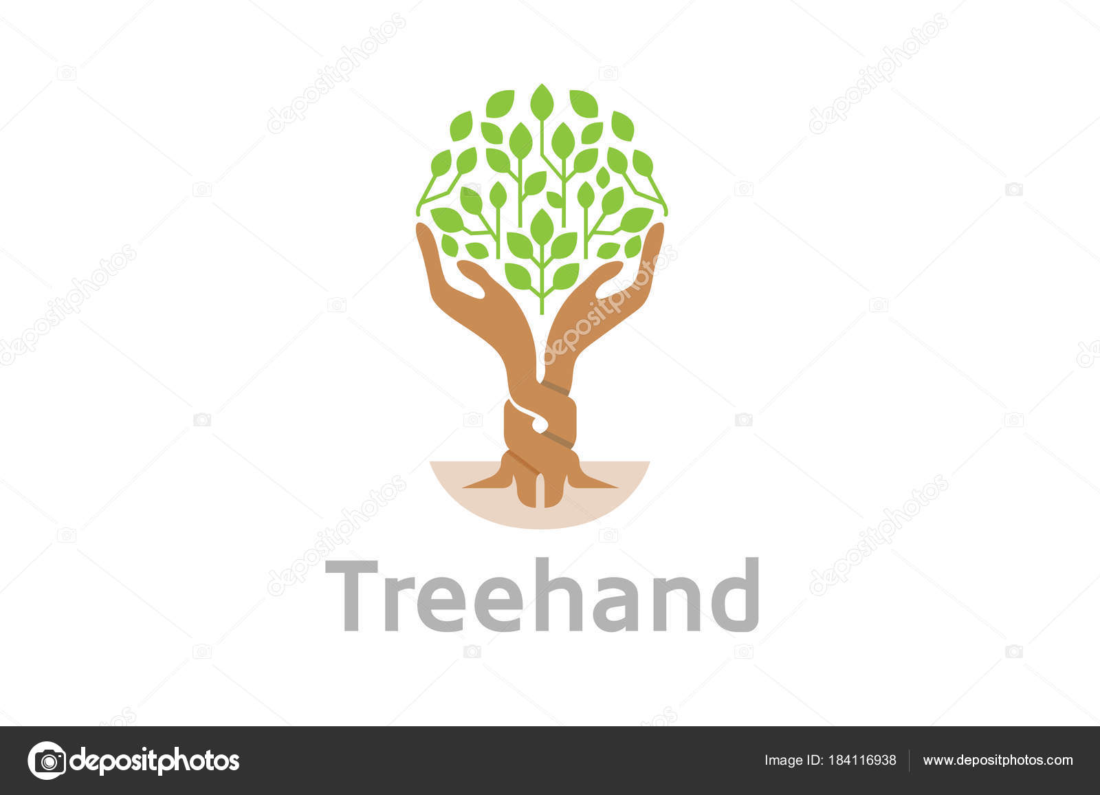 Two Hands Logo Design Creative Two Hands Tree Balance Logo
