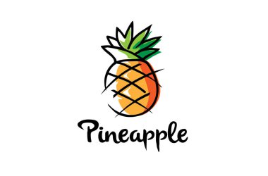 Yaratıcı sanat ananas meyve Logo simge tasarlamak